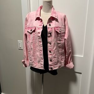 Pink Jean Jacket Size L with a Fun Twist